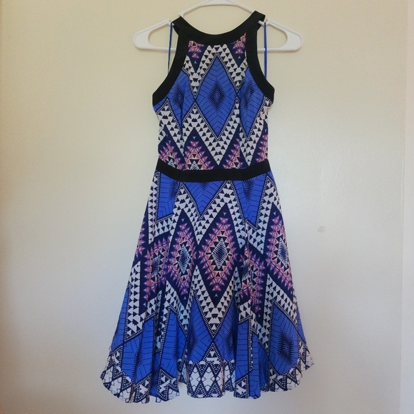 Yummi Kim Night Out Halter Fit and Flare Silk Mini Dress Size XS - Picture 2 of 10
